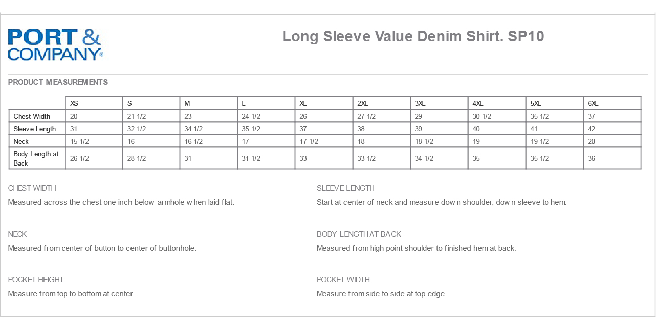 Sizing Chart