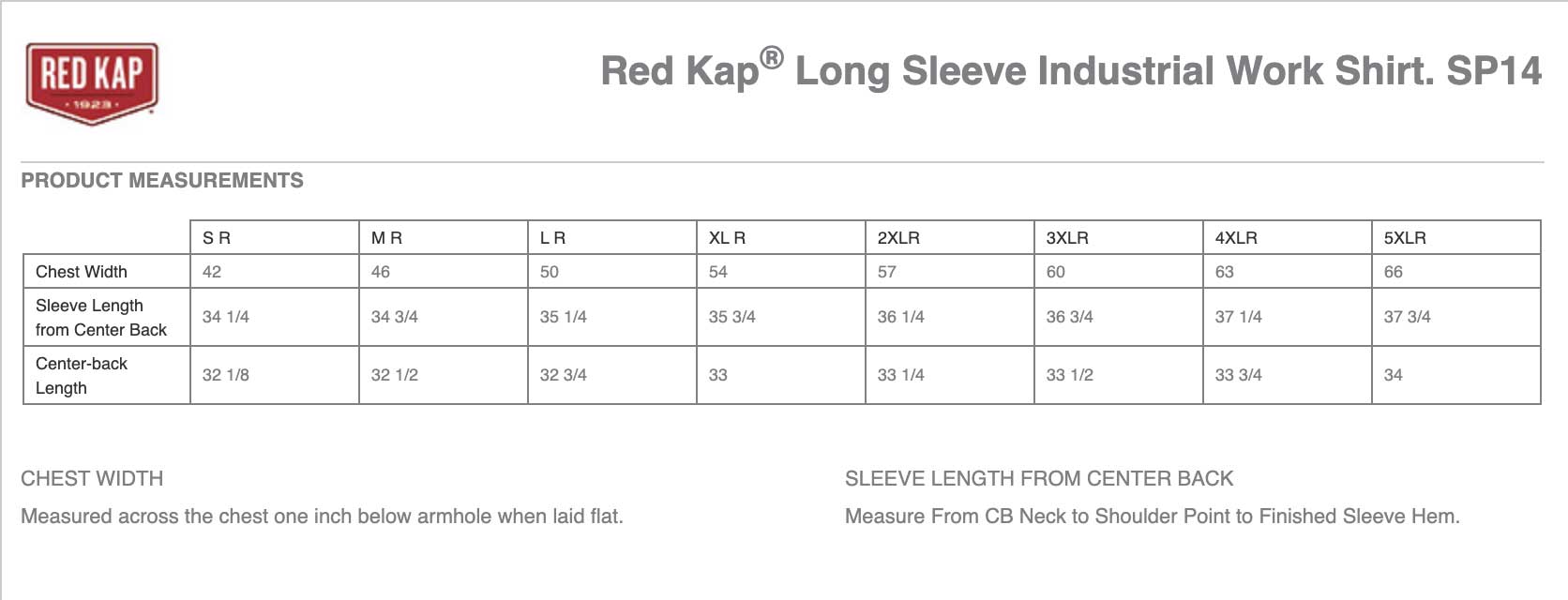 Sizing Chart