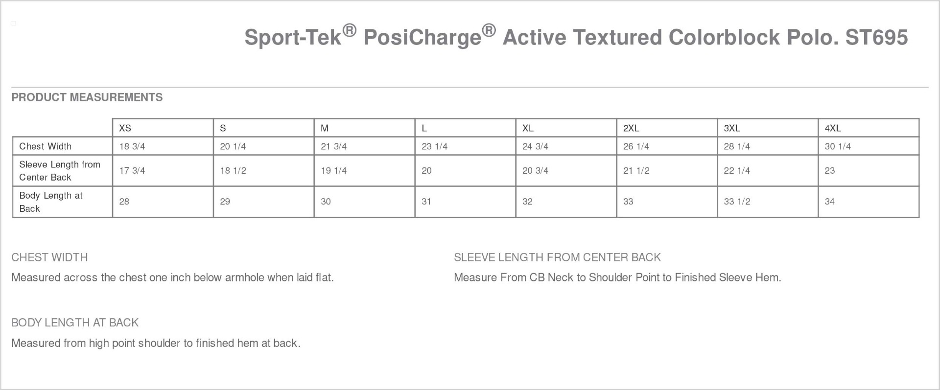 Sizing Chart