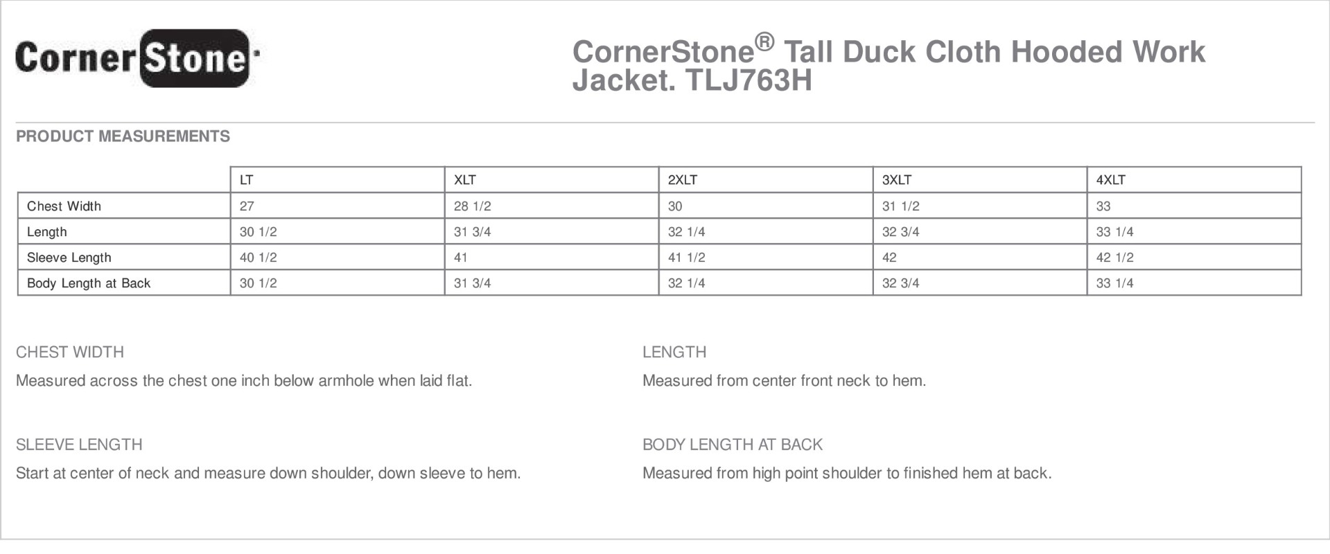 Sizing Chart
