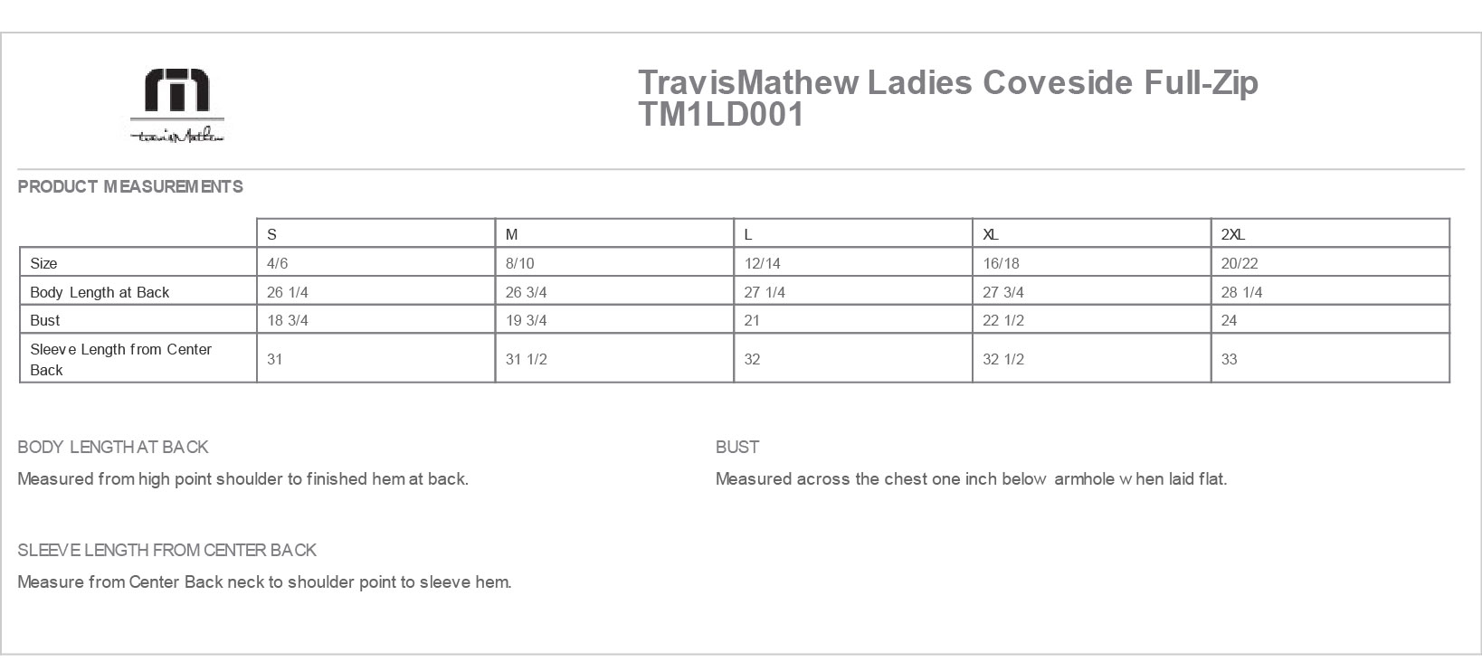 Sizing Chart