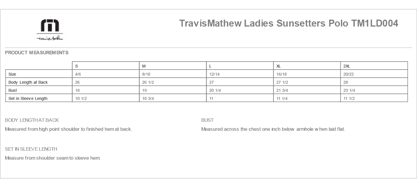 Sizing Chart