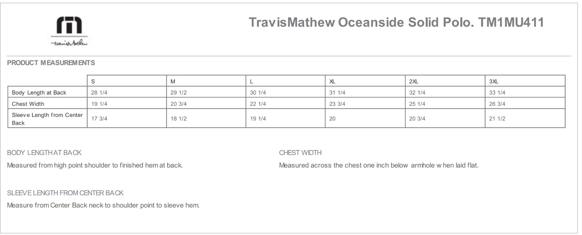 Sizing Chart