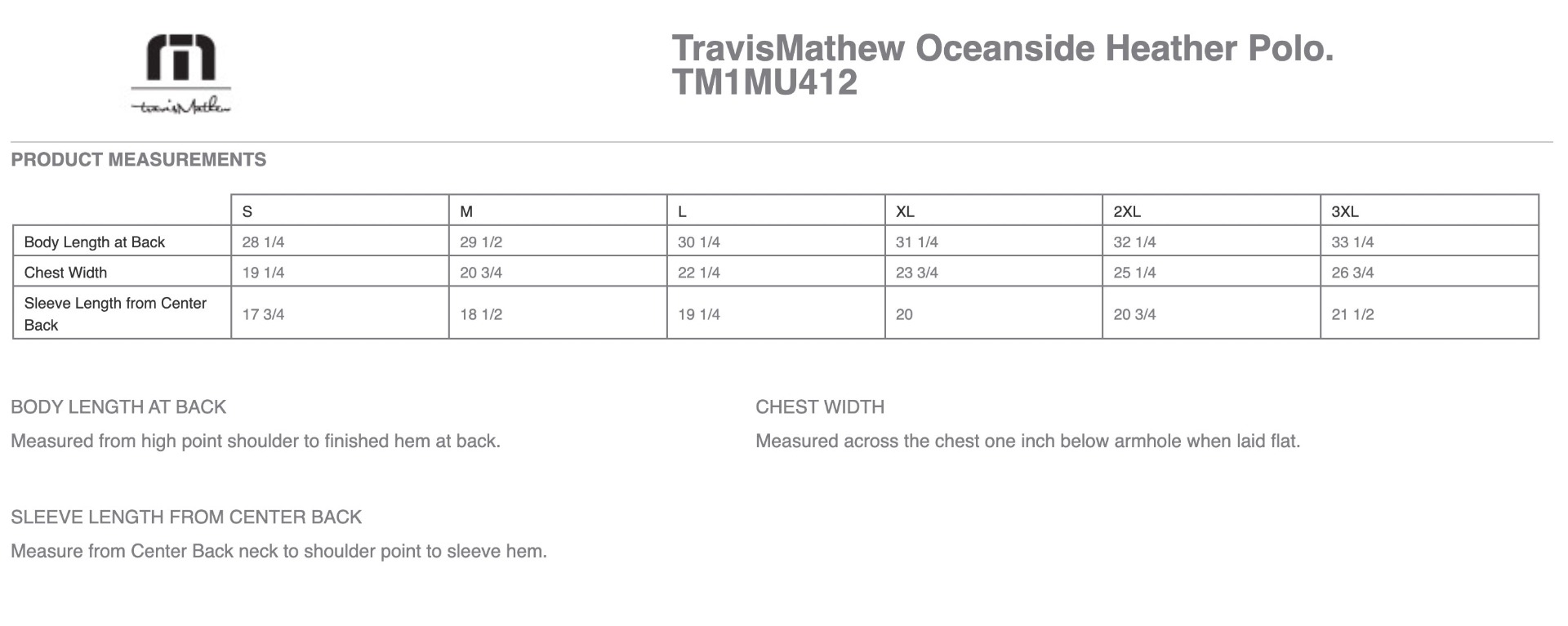 Sizing Chart