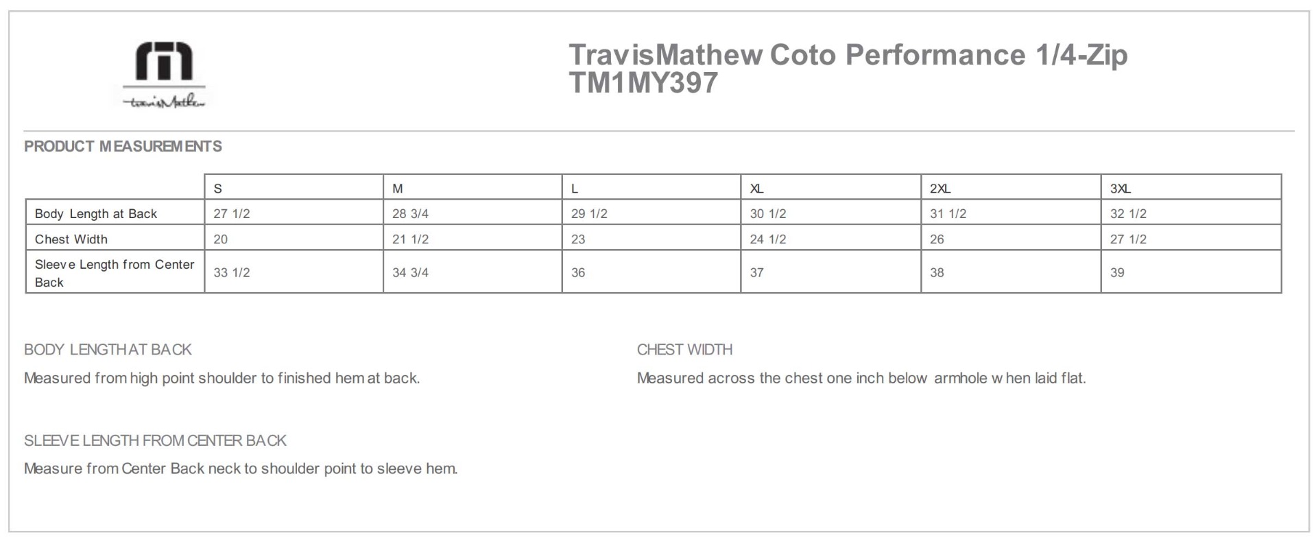 Sizing Chart