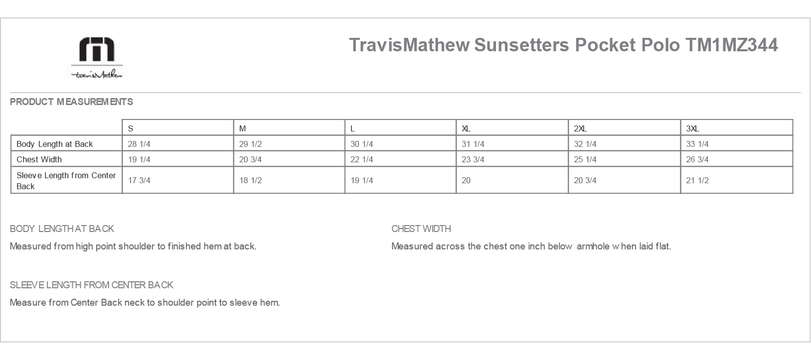 Sizing Chart