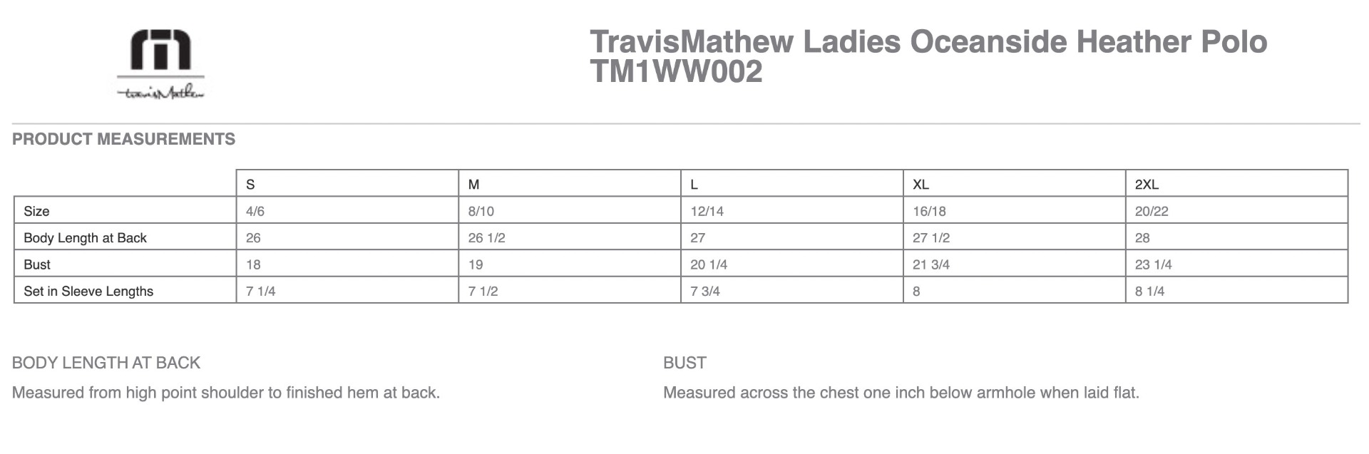 Sizing Chart