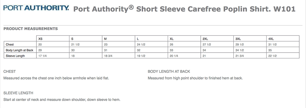 Sizing Chart